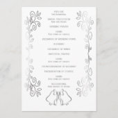 Silver Bells Scrollwork Design Wedding Programm (Rückseite)
