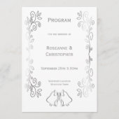Silver Bells Scrollwork Design Wedding Programm (Vorderseite)
