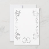 Silver Bells Scrollwork Design Wedding RSVP Karte (Rückseite)