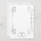 Silver Bells Scrollwork Hochzeitsempfang Einladung (Rückseite)