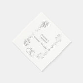 Silver Bells Scrollwork Hochzeitsempfang Serviette (Ecke)