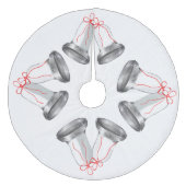Silver Bells Tree Skirt Fleece Weihnachtsbaumdecke (Vorderseite)