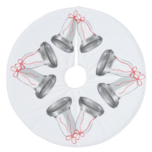 Silver Bells Tree Skirt Fleece Weihnachtsbaumdecke (Vorderseite)