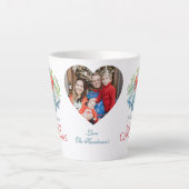 Silver bells watercolor red bow photo christmas  milchtasse (Vorderseite)