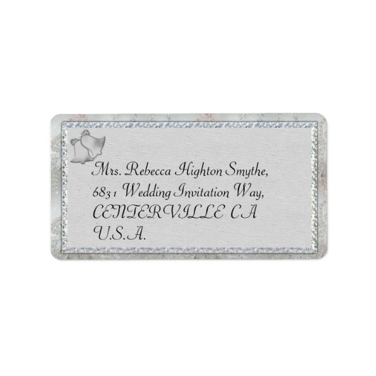 Silver Bells Wedding Address Labels Adressaufkleber (Vorne)