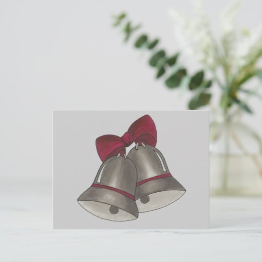 Silver Bells Wedding Bell Save the Date Postkarten (Stehend Vorderseite)