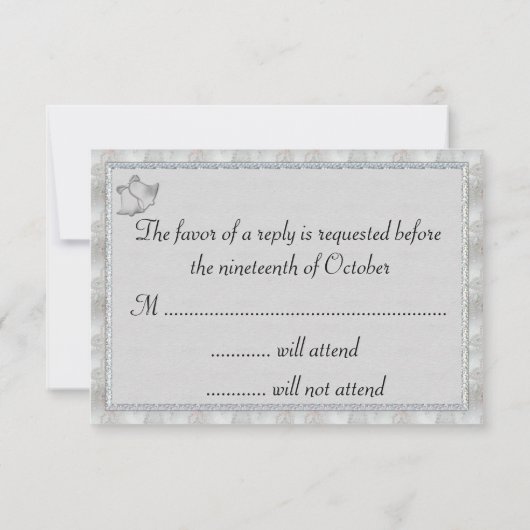 Silver Bells Wedding RSVP Karte (Rückseite)