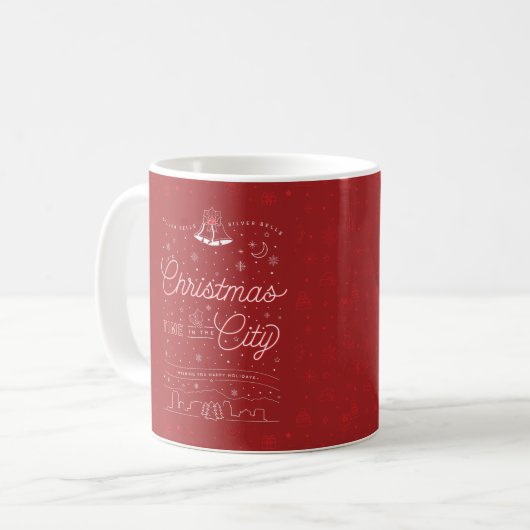 Silver Bells Weihnachtscoffee Tasse (rot) (Vorderseite Links)