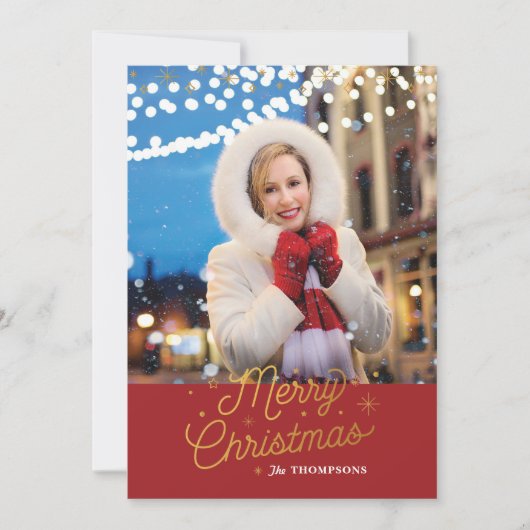 SILVER BELLS / Weihnachtsfotokarte Feiertagskarte (Vorderseite)