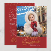 SILVER BELLS / Weihnachtsfotokarte Feiertagskarte (Vorne/Hinten)