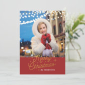 SILVER BELLS / Weihnachtsfotokarte Feiertagskarte (Stehend Vorderseite)