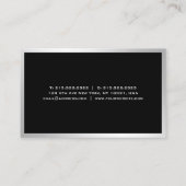 Silver Beruflich Elegante Simple Template Modern Visitenkarte (Rückseite)