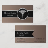 Silver Beruflich Medical Caduceus Business Card Visitenkarte (Vorne/Hinten)