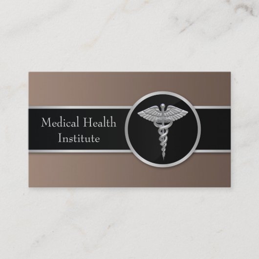 Silver Beruflich Medical Caduceus Business Card Visitenkarte (Vorderseite)