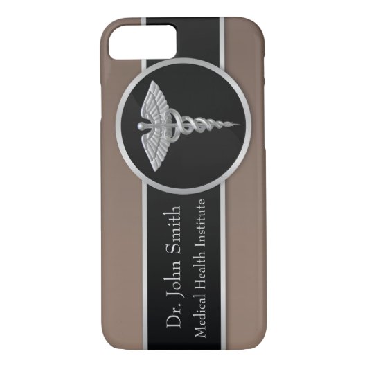 Silver Beruflich Medical Caduceus Case-Mate iPhone Hülle (Rückseite)