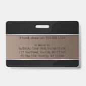 Silver Beruflich Medical Caduceus Foto ID Ausweis (Rückseite)