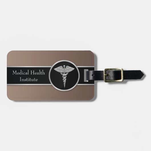 Silver Beruflich Medical Caduceus - Gepäckmarke Gepäckanhänger (Vorderseite horizontal)