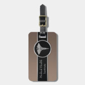 Silver Beruflich Medical Caduceus - Gepäckmarke Gepäckanhänger (Vorderseite vertikal)
