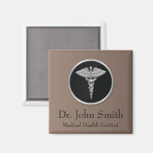 Silver Beruflich Medical Caduceus - Magnet (Vorderseite/Rückseite)