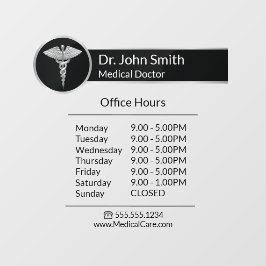 Silver Beruflich Medical Caduceus Öffnungszeiten Fensteraufkleber