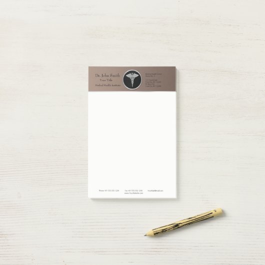 Silver Beruflich Medical Caduceus Post-it® Note Post-it Klebezettel (Auf Schreibtisch)