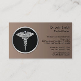 Silver Beruflich Medical Caduceus Terminkarte