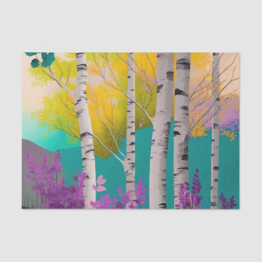 SILVER BIRCH schöne Baumdecoupon Papier (Vorderseite)