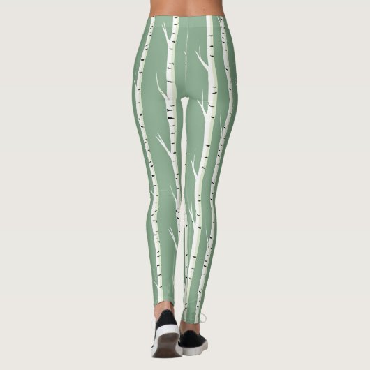 Silver Birch Tree Trunk Leggings (Rückseite)