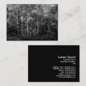 Silver Birch Trees B&W, Mini Foto Visitenkarte (Vorne/Hinten)