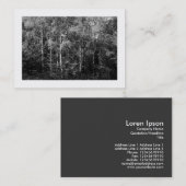 Silver Birch Trees B&W, Mini Foto Visitenkarte (Vorne/Hinten)