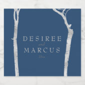 Silver Birch Trees Bierflaschenetikett (Einzelnes Label)