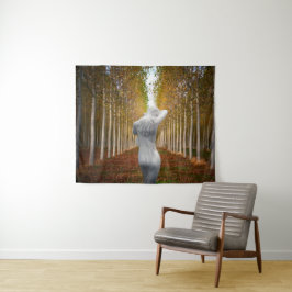 Silver Birch Wood Nymph. Wandteppich
