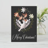 Silver Bird Weihnachtskarte Karte (Stehend Vorderseite)