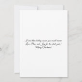 Silver Bird Weihnachtskarte Karte (Rückseite)