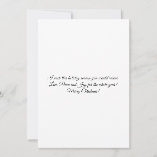 Silver Bird Weihnachtskarte Karte (Rückseite)