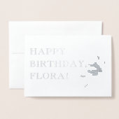 Silver Birthday Folienkarte (Vorderseite mit Umschlag)