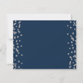 Silver Birthday Rett Date Glitzer Confetti Navy Save The Date (Rückseite)
