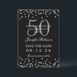 Silver Black 50. Geburtstag Save the Date & Detail Einladung<br><div class="desc">Elegantes "50th Birthday Party" Design mit Imitats Glitzer Konfetti & Details Text. Einfach zu bedienen und leicht zu personalisieren. Bestelle noch heute!</div>