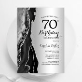 Silver Black Agate 70. Geburtstag Einladung