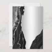 Silver Black Agate Überraschung 80. Geburtstag Einladung (Rückseite)