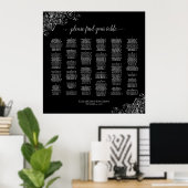 Silver & Black Alphabetical Wedding Seating Chart Poster (Heimbüro)