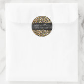 Silver Black and Gold Foil Leopard 60 & Fabulous Runder Aufkleber (Tasche)
