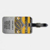 Silver Black and Gold Glitzer Football Jersey Gepäckanhänger (Rückseite horizontal)