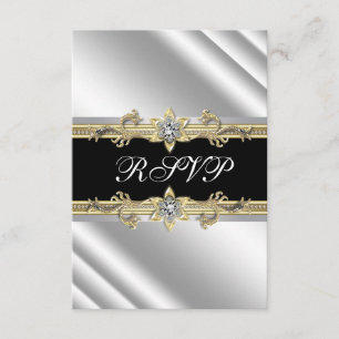 Silver Black and Gold UAWG RSVP Karte