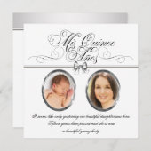 Silver Black and White Foto Quinceanera Einladung (Vorne/Hinten)