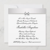 Silver Black and White Foto Quinceanera Einladung (Rückseite)