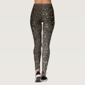 Silver Black and White Glitzer Ombre Glitzern Yoga Leggings (Rückseite)
