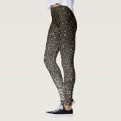 Silver Black and White Glitzer Ombre Glitzern Yoga Leggings (Links)