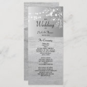 Silver Black and White Wedding Program Programm (Vorne/Hinten)