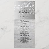 Silver Black and White Wedding Program Programm (Vorderseite)